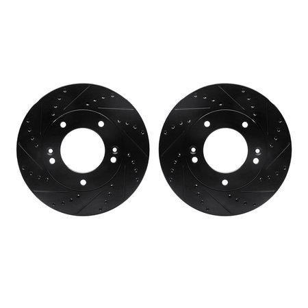 DYNAMIC FRICTION CO Rotors-Drilled and Slotted-Black, Zinc Plated black, Zinc Coated, 8002-21017 8002-21017